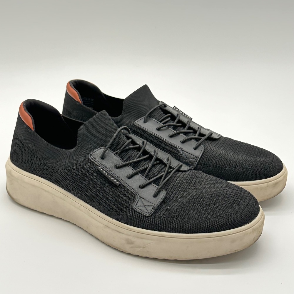 Skechers Mens 12 Sneaker Black 183173 Knit Memory Foam Casual Athleisure